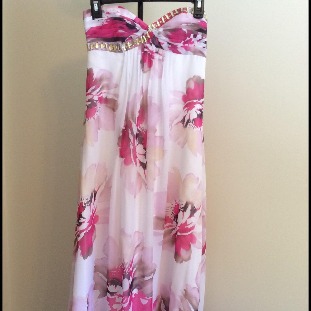 Gemstone and Floral Formal Gown